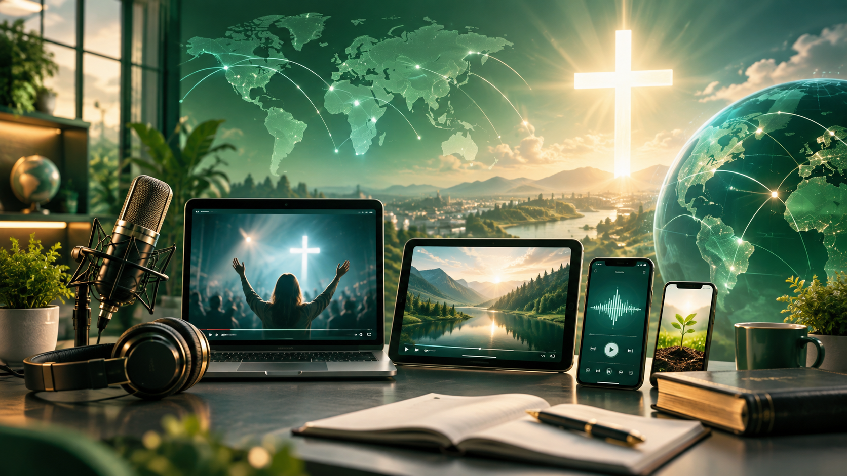 Christian media app and website preview